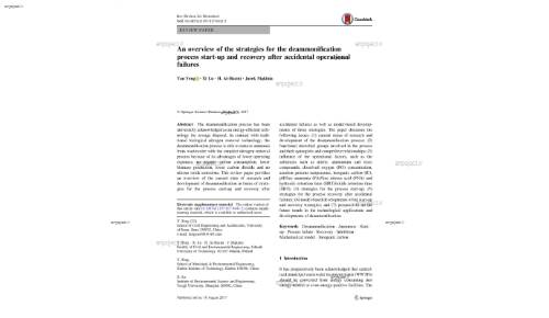 An overview of the strategies for the deammonification process start-up and recovery after accidental operational failures